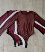 Body manga larga cuello redondo